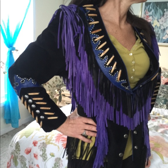 Retro Fringe Leather Jacket - Picture 2 of 8